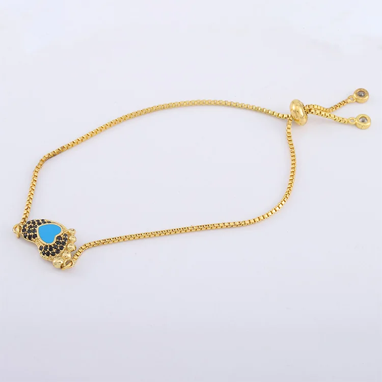 

Manufacturer Heart Shaped Gold Plated Brass Chain Bracelet Wholesale Jewelry