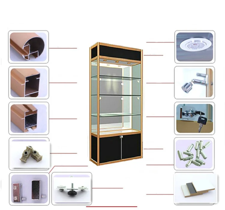 Factory Sale Glass Display With Led Lights/showroom Display