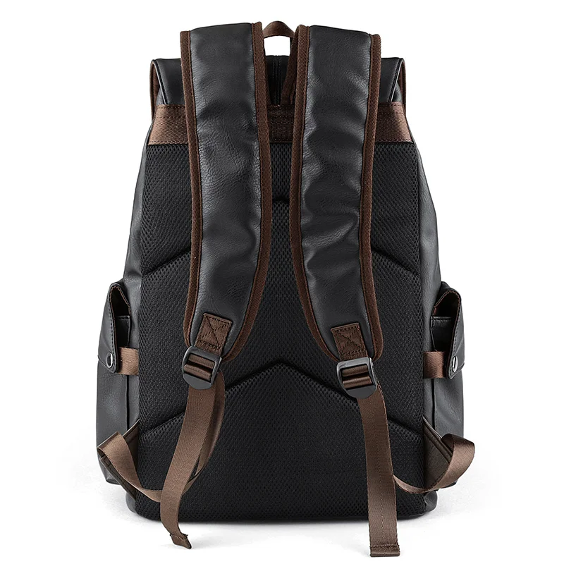 
MOYYI waterproof school bag Fashionable original design men leather backpack black travelling back pack bags 