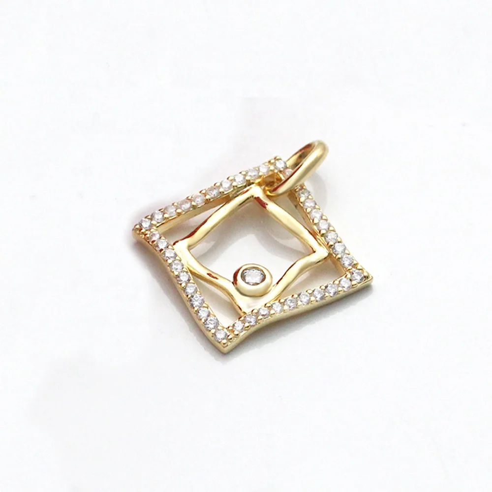 

925 Sterling Silver Jewelry New Design Square Gold Pendant, Silver;gold;rose gold or custom.