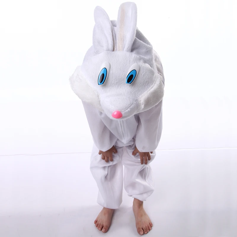 

Long style children economic white rabbit performance costume
