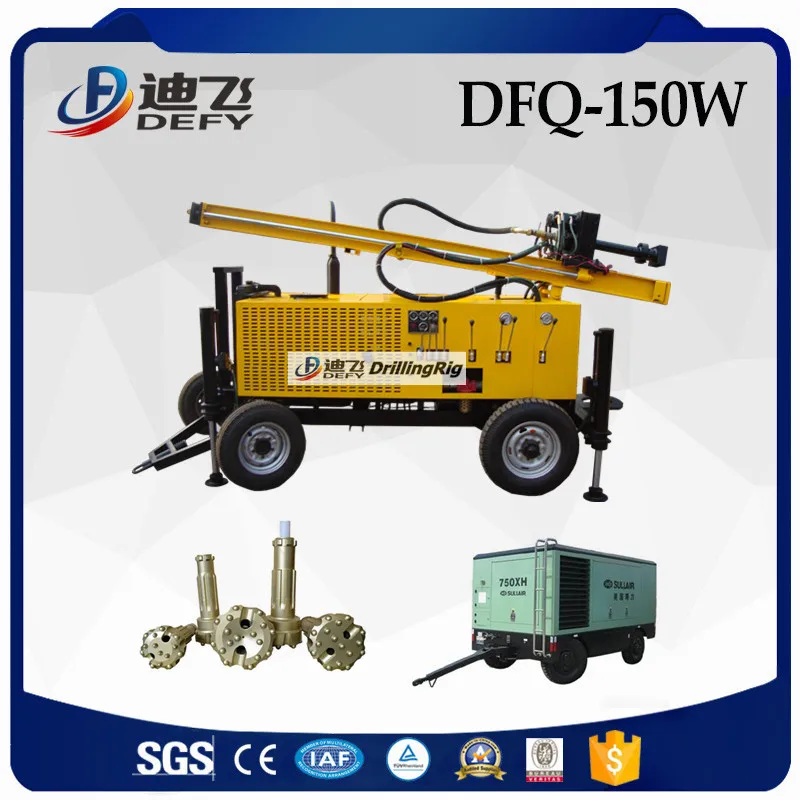 Air Compressors Drilling Rig Dfq150 Hydraulic Rotary Borehole Drilling