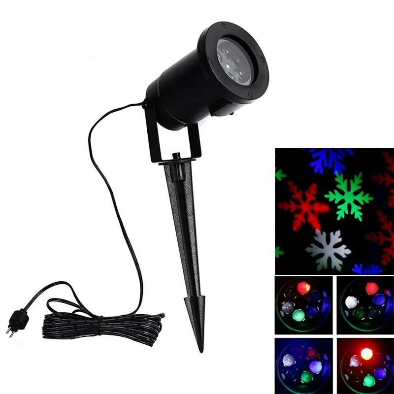 AC85-265V Waterproof Christmas Moving Sparkling LED Snowflake Landscape Laser Projector Light