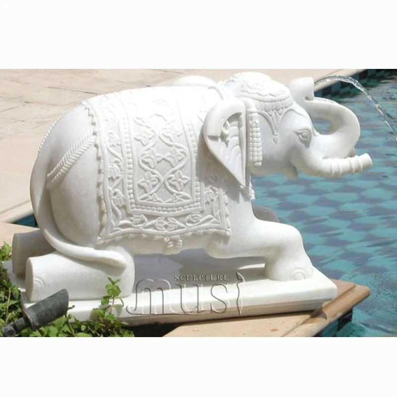 Garden Decoration Indoor Large Marble Elephant Water Fountain For Sale
