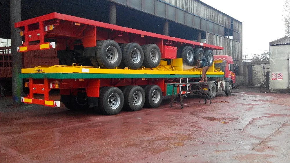 40ft 3 Axle Tractor Flatbed Heavy Truck Semi Utility Trailer