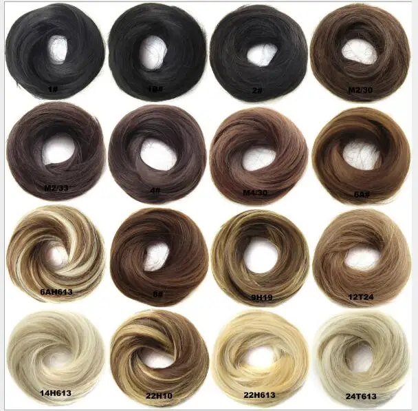 mixed color hot selling synthetic dome chignon hair pieces bun circular clips