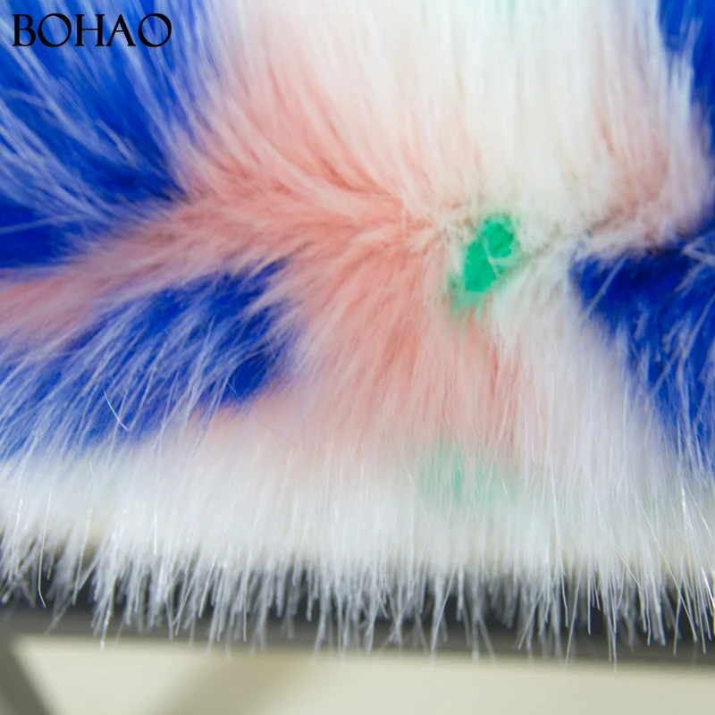 
Pretty Looking Bright Colorful Fake Fur Fabric Textile 