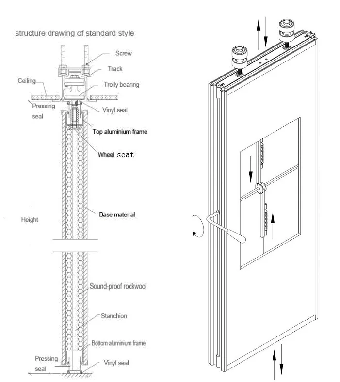 Wood Movable Office Folding Divider - Operable Partition