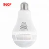 Best Seller HD 960P CCTV Smart Home mobile surveillance camera 360 Fisheye Bulb shape led Light Spy WiFi IP Panoramic VR Camera