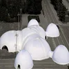 Giant inflatable boat with tent with eight windows