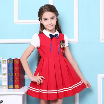 red school pinafore