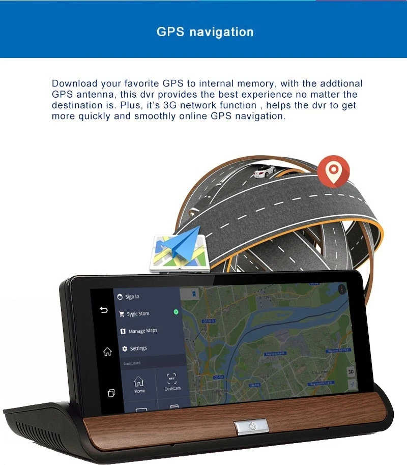 Full Hd 1080p 7 Inch Touch Screen Gps Navigation Android 3g Sim Card Wifi Bluetooth Rearview