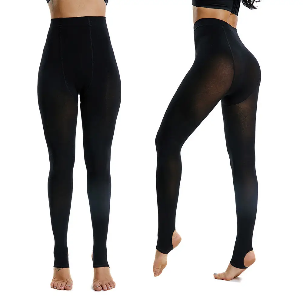 
silk tight pantyhose Plain black women full terry warm stirrup office winter pantyhose/ tights  (1063330238)