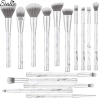 

Sialia Marble Makeup Brushes 15 Pieces Makeup Brush Set Premium Face Eyeliner Foundation Cosmetic Brushes For Powder Liquid