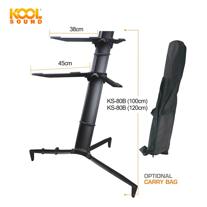 

KOOL SOUND China On Sale Fashion Aluminum Black Plane Keyboard Stand 1.2M