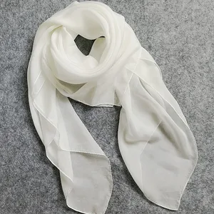 plain white silk scarf