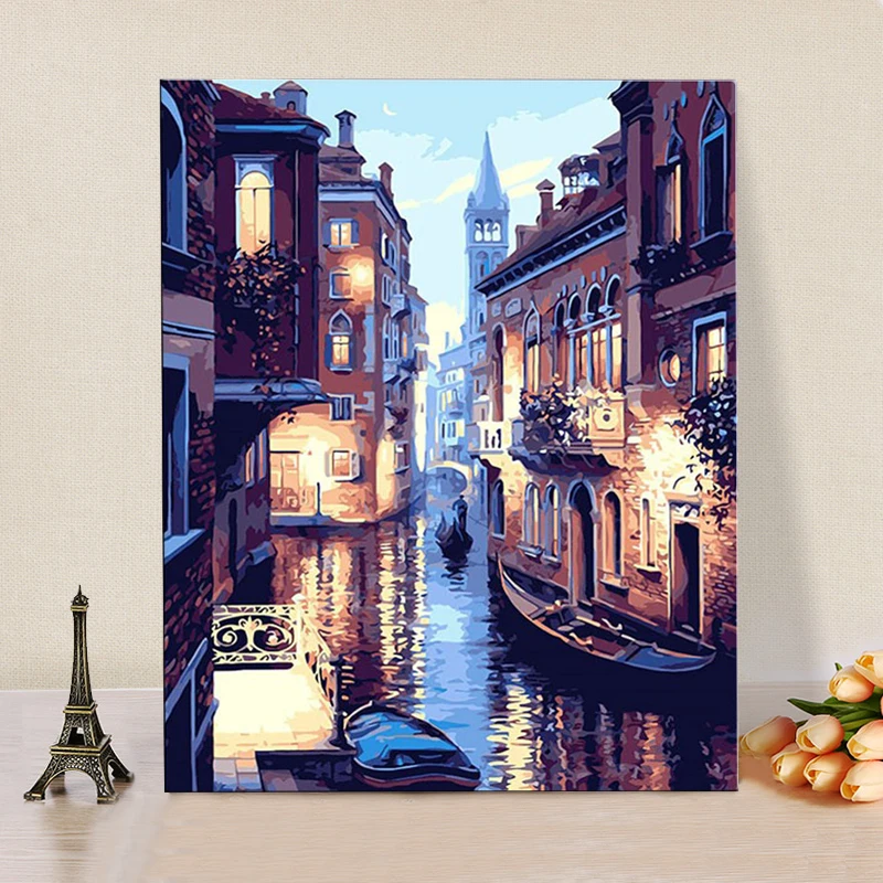 

CHENISTORY 99013-Y paint by numbers with frame Diy Paris Night Scene canvas painting for adults for dropshipping