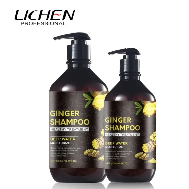 

HALAL high quality hair regrowth herbal anti-hair loss shampoo with GINGER extracts, Golden yellow