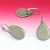 pure Stainless steel French hook earring with 13*18/18*25mm water-drop Teeth edge Cabochon Setting Blank base