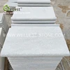 Pure white marble coping tile and paver with drop face rebate bullnose edge for exterior swimming pool