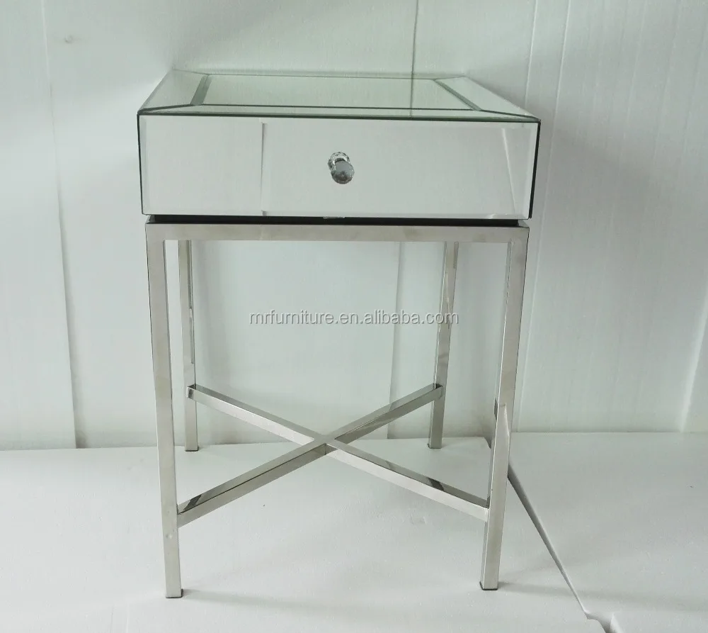 Wholesales Price Stainless Steel Mirrored Drawer Side Table Buy