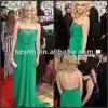 Celebrity Dresses Golden Globe A-line Lace Neckline Emerald Green Evening Dresses 2018 HE511