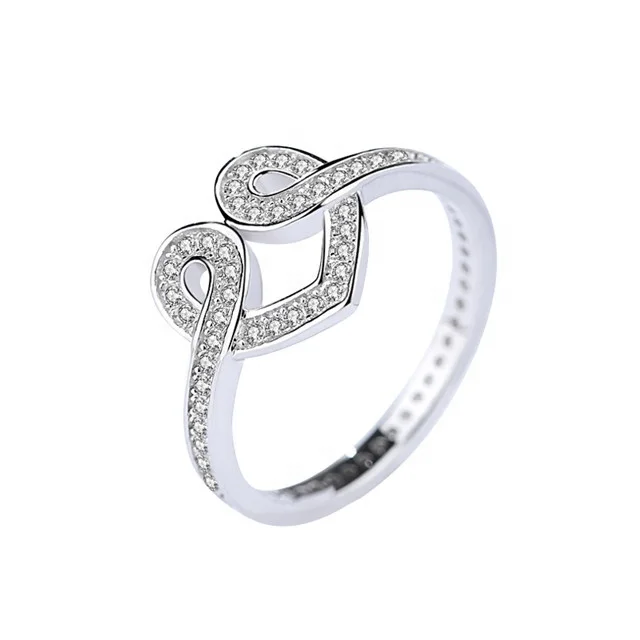 

Chinese Wholesale Jewelry Six To Nine Size 925 Sterling Silver Heart Ring, White