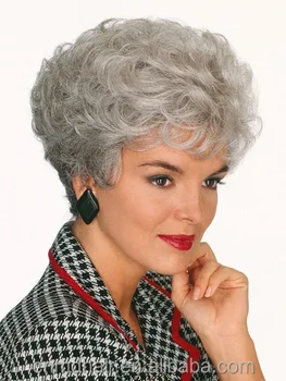 Cheap Short Grey Synthetic Wig Or Old Lady Buy Synthetic Wig