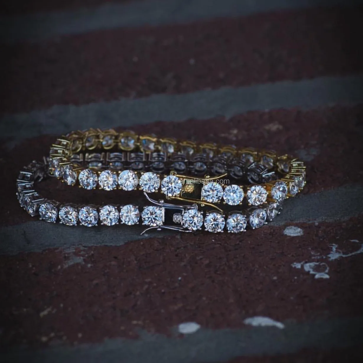 

gold tennis bracelet 3mm 14k gold plated tennis cz bracelet