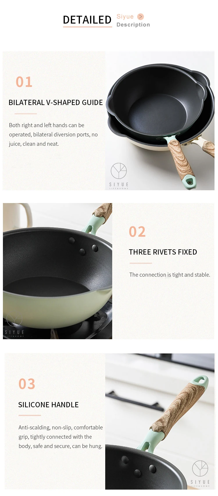 Wholesale 24cm White Nonstick Fry Cast Iron Non Stick 12v Frying Pan