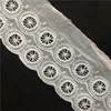 Single scalloped designer embroidered cotton lace band border wholesale for garment embellishments