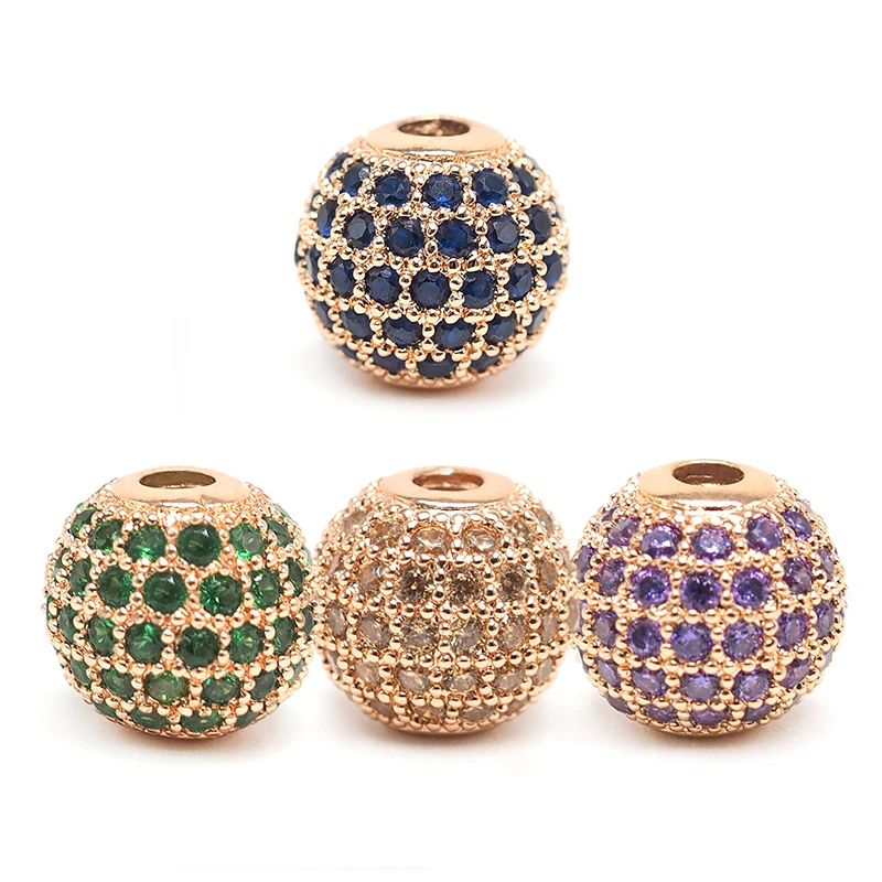 

2019 yatai ball shape big hole brass pave gold plated rhinestone zircon brass pave bead bead spacers wholesale bead suppliers, Gold,sliver,rose gold,black