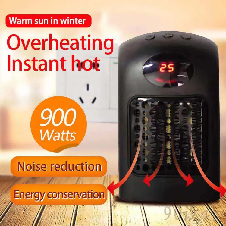 Congsu Portable Mini Handy Electric Fan Heater Heating Stove Radiator Warmer Plug in Hot Air Fast Wall Heater Blower for Home Wi