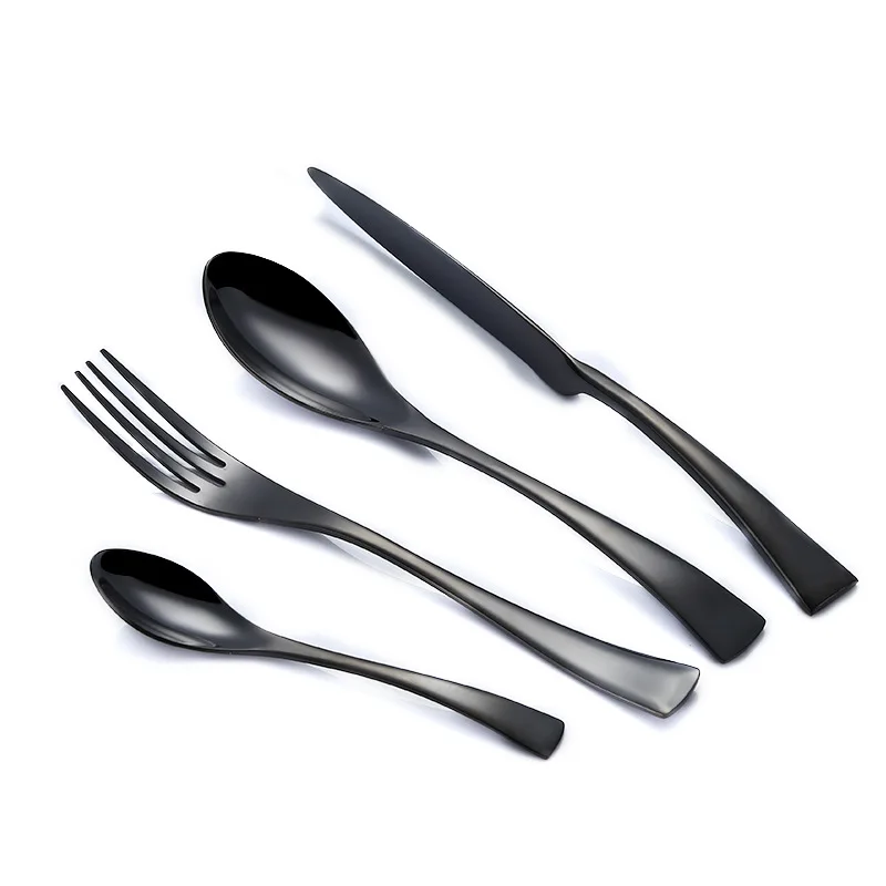 

2019 New Design High Quality Black Gold Plated Cutlery for Promotion, Black gold;gold or sliver for cutlery