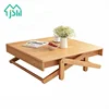 Creative retractable solid wood folding small tea table