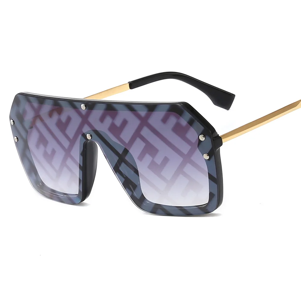 2019 Women Vintage Shades Fashion Mirror Sun Glasses Sunglasses Oversize Rimless Letter F Sunglasses