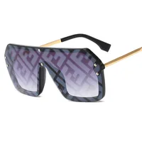 

2019 Women Vintage Shades Fashion Mirror Sun Glasses Sunglasses Oversize Rimless Letter F Sunglasses
