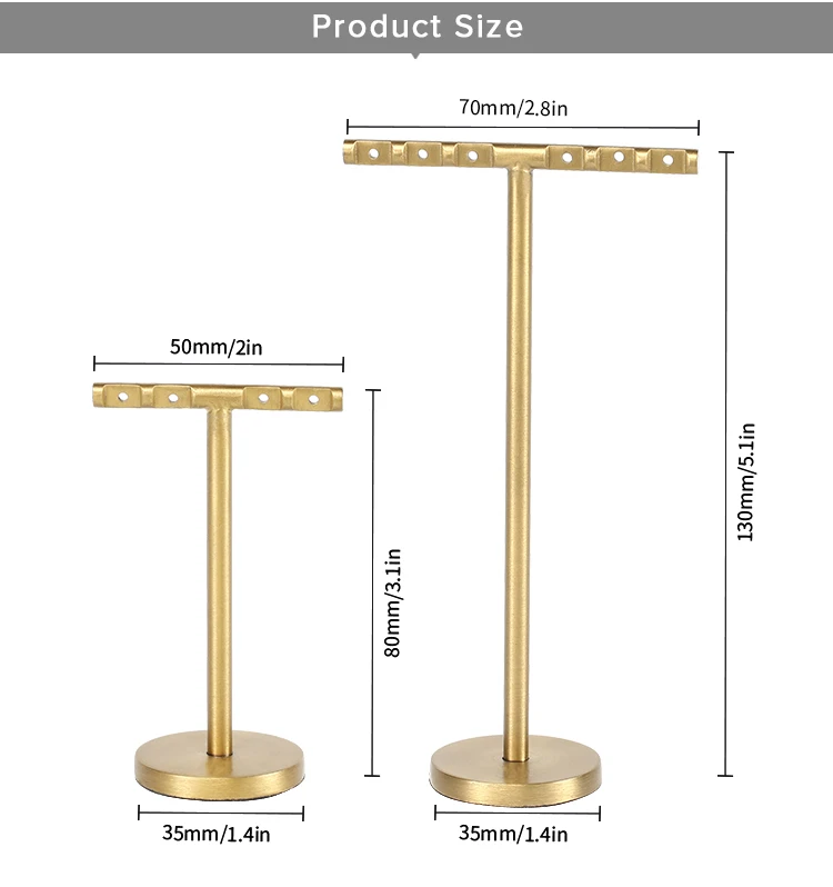Jewelry Store Stainless Steel Tbar Earring Display Stand Jewelry