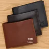 New popular men's wallets short fashion leisure litchi pattern pure color PU wallet pocket purse wholesale source