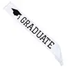 Graduate Party Supplies Single layer white satin graduation sash
