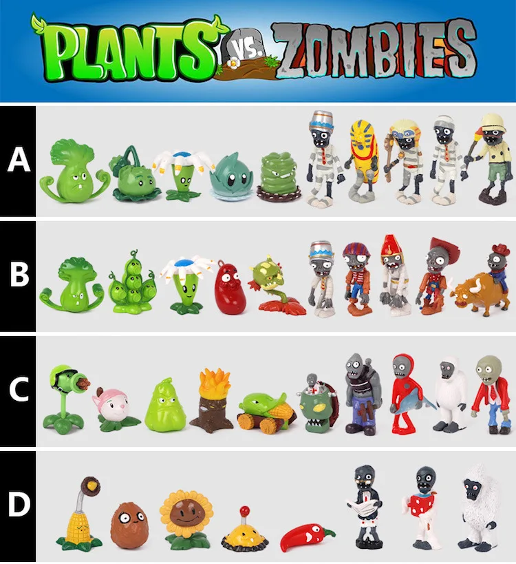 10X Plantes vs Zombies Bungee cake topper jouet Enfant Jeu Figurines Cadeau 