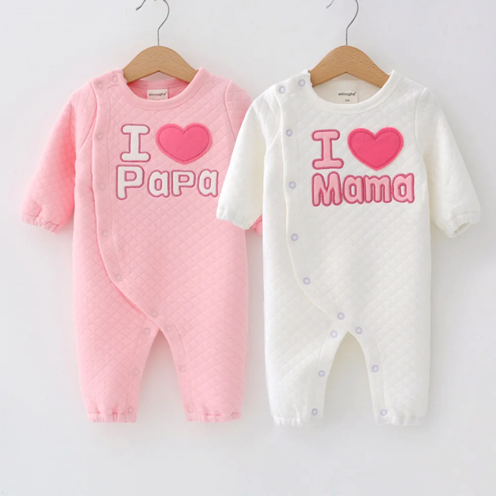 Newborn Lovely Baby Rompers Boys and Girls Cotton Thermal Jumpsuit for kids new born baby Long Sleeve clothes Wholesale