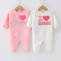 

Newborn Lovely Baby Rompers Boys and Girls Cotton Thermal Jumpsuit for kids new born baby Long Sleeve clothes Wholesale