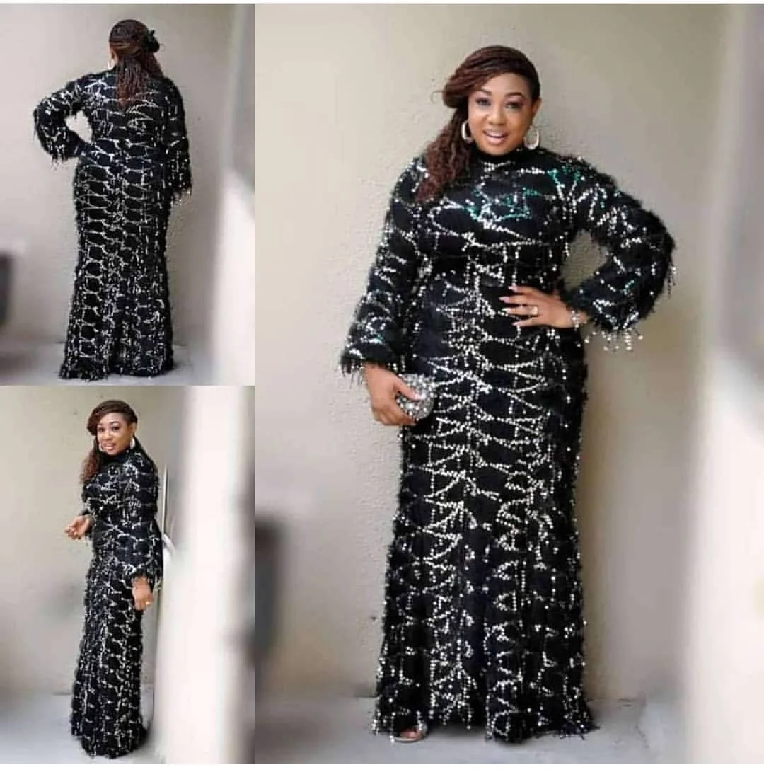 

ladies slim long hand sequins fringe fish tail long gown evening dress fashion women ware