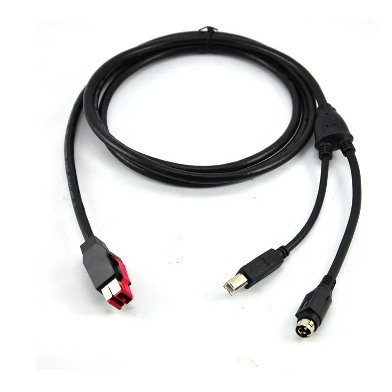 

Dongguan Original Factory 24v power usb to 5.5mm dc plug+mini DIN splitter powered usb cable, Black,white,grey,beige,customize