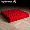Latest Design Metal Base Chesterfield Velvet Fabric Coffee Ottoman with Tufted Seat