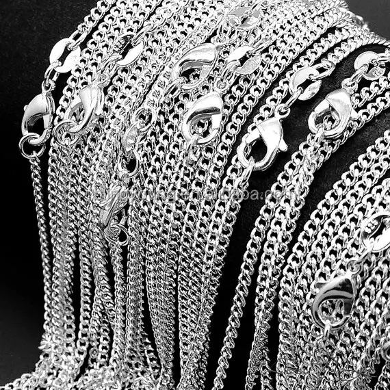 

Hot new fashion fine quality 925 sterling silver flat curb chain