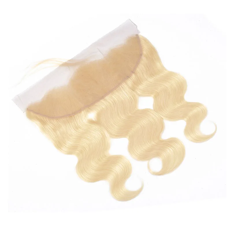 

Wholesale Blond hair Unprocessed Virgin Brazilian body Wave 613 Ear To Ear Lace Frontal, Blonde