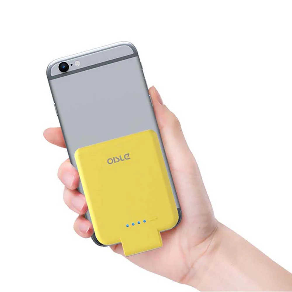 

OISLE 2800mah Factory Price for Mini Yellow Wireless Battery Case with Quick Charge Only for iphone, Black white red yellow green blue orange pink and cerulean