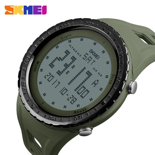 

Factory Direct Sale SKMEI 1246 50M Water Resistant Double Time EL Light Countdown Chrono Male Sport Outdoor Wrist Watch